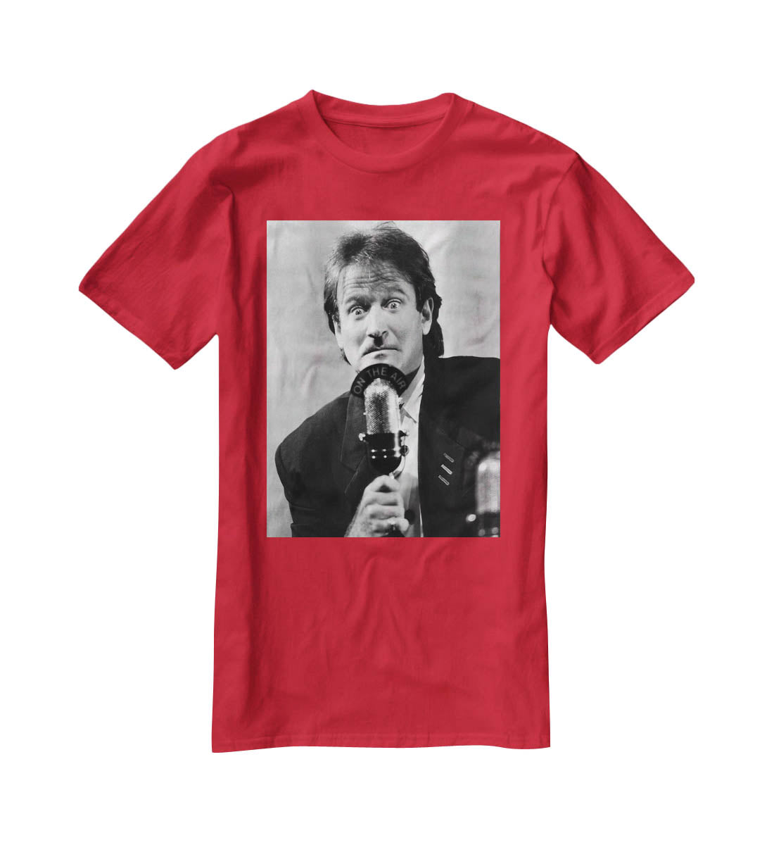 Robin Williams at the microphone T-Shirt - Canvas Art Rocks - 4