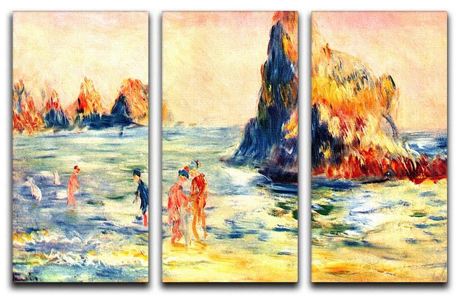 Rock cliffs in Guernsey by Renoir 3 Split Panel Canvas Print - Canvas Art Rocks - 1