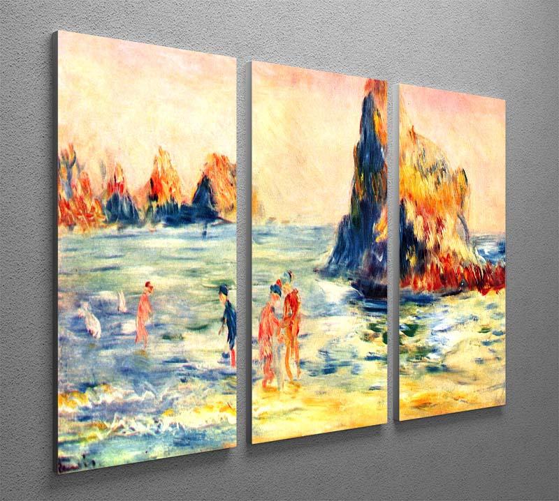 Rock cliffs in Guernsey by Renoir 3 Split Panel Canvas Print - Canvas Art Rocks - 2