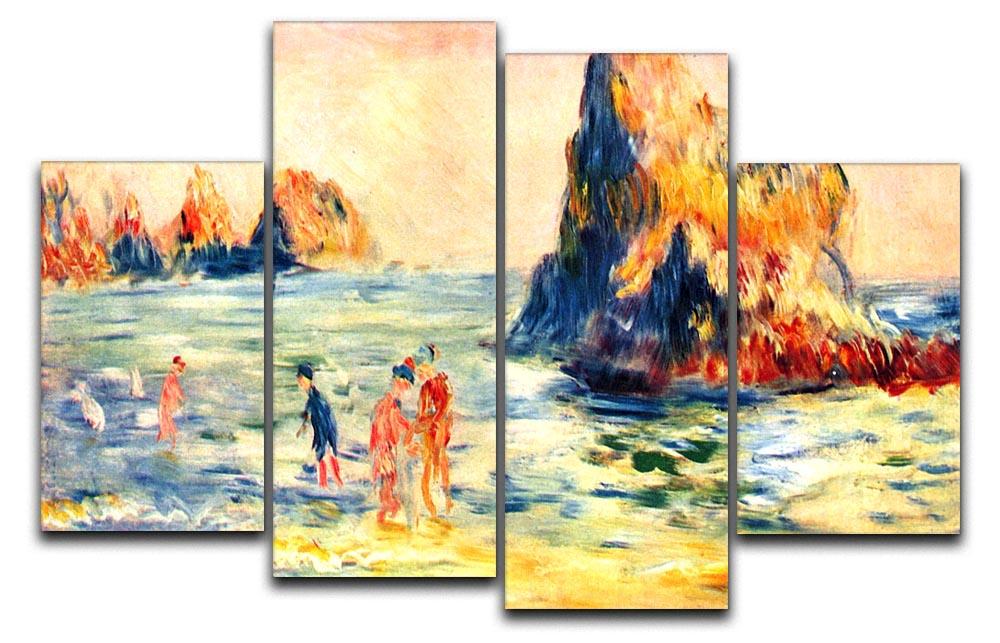 Rock cliffs in Guernsey by Renoir 4 Split Panel Canvas  - Canvas Art Rocks - 1