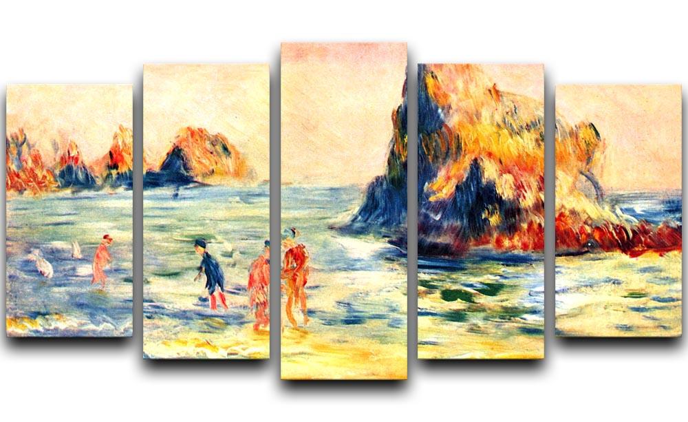Rock cliffs in Guernsey by Renoir 5 Split Panel Canvas  - Canvas Art Rocks - 1