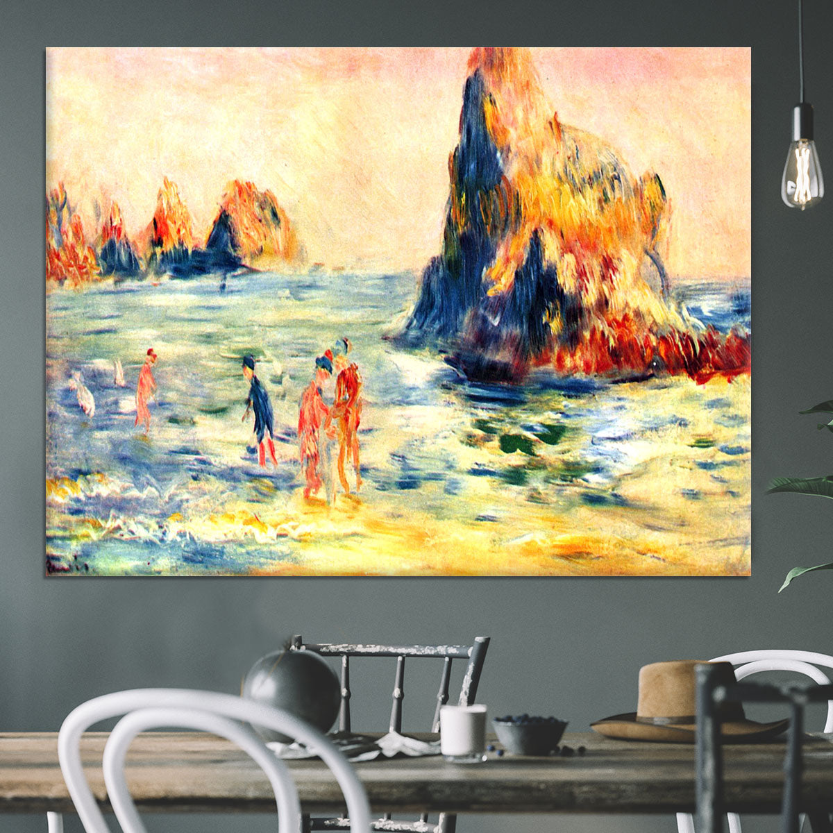 Rock cliffs in Guernsey by Renoir Canvas Print or Poster - Canvas Art Rocks - 3