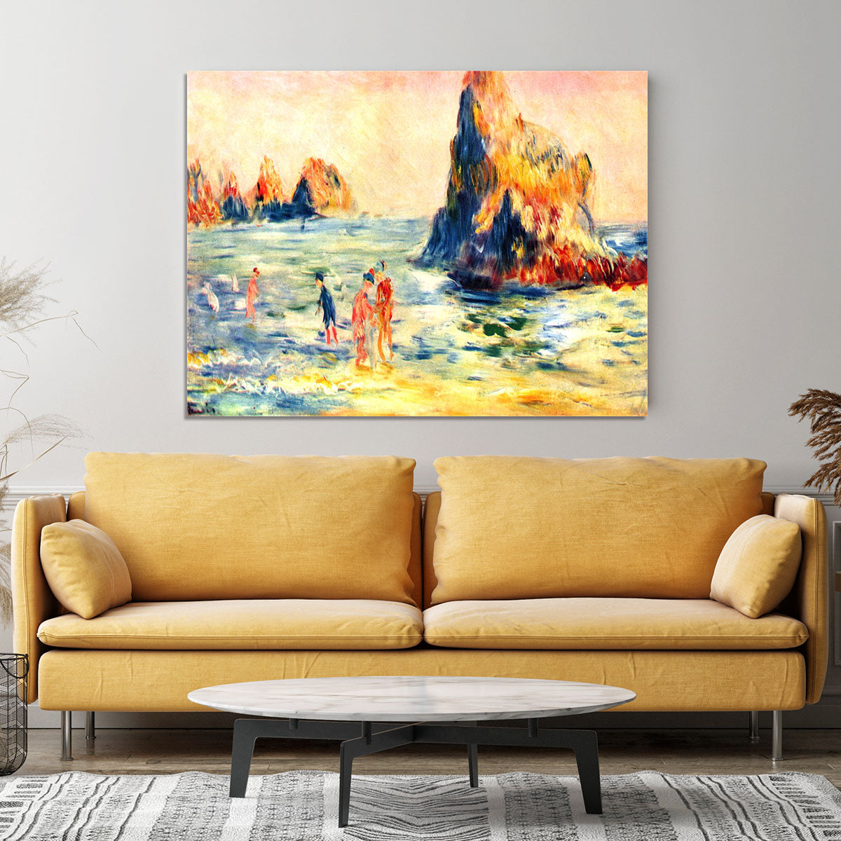 Rock cliffs in Guernsey by Renoir Canvas Print or Poster - Canvas Art Rocks - 4