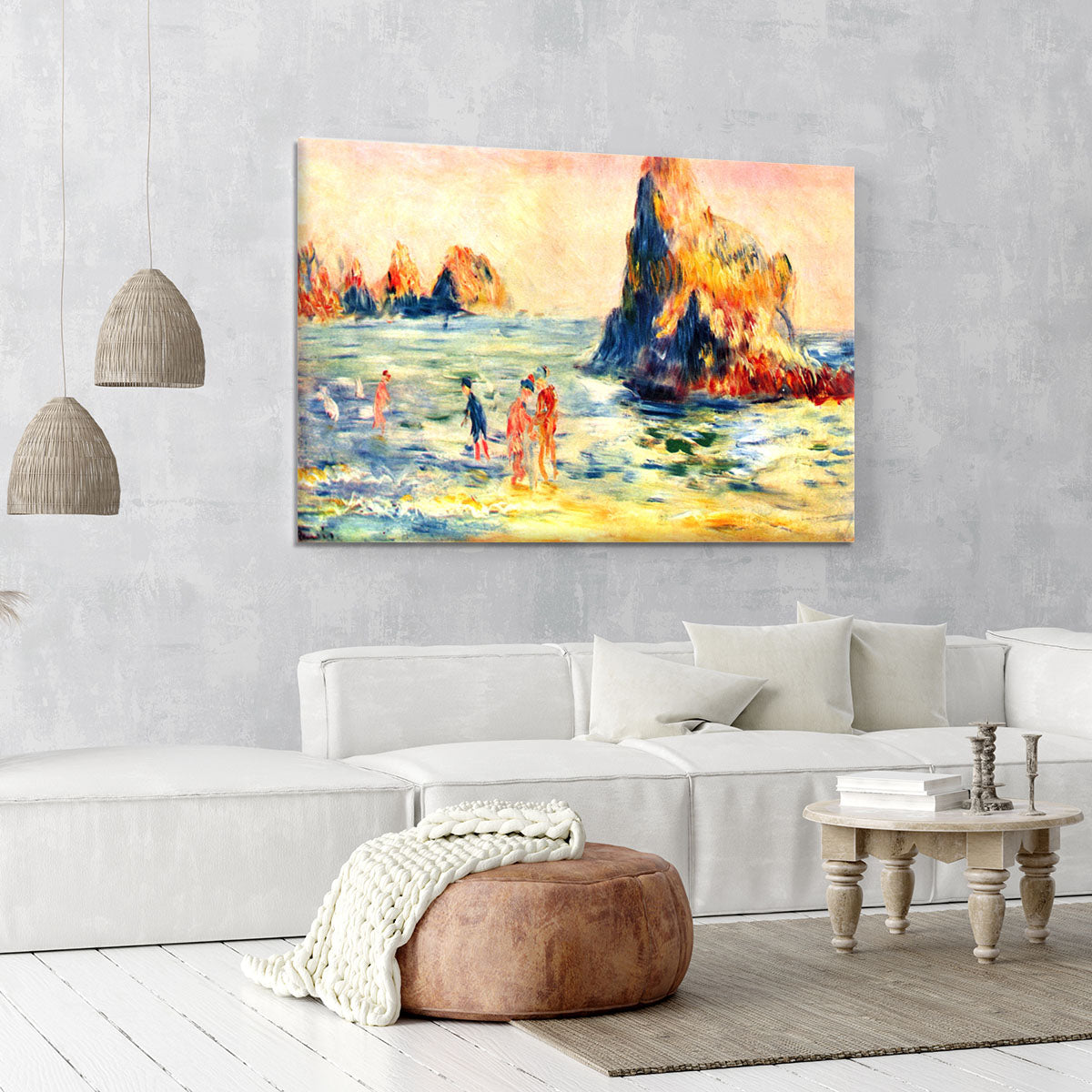 Rock cliffs in Guernsey by Renoir Canvas Print or Poster - Canvas Art Rocks - 6