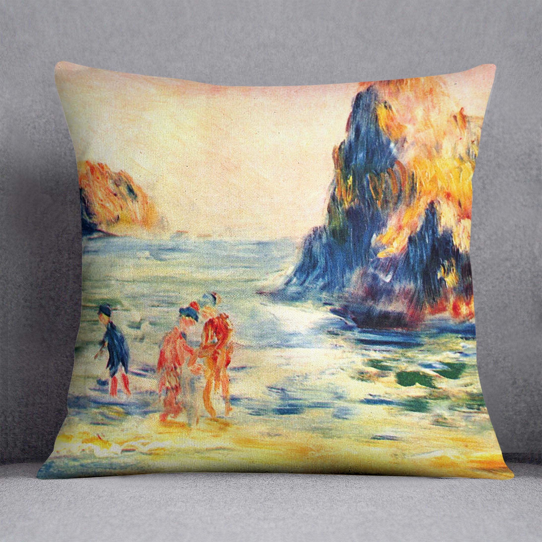 Rock cliffs in Guernsey by Renoir Cushion