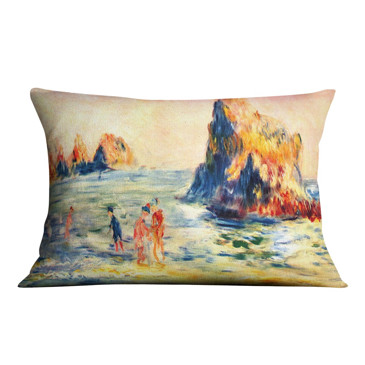 Rock cliffs in Guernsey by Renoir Cushion