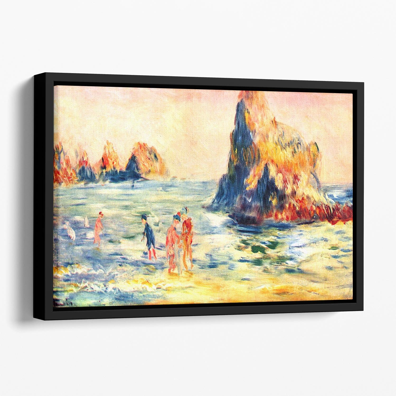 Rock cliffs in Guernsey by Renoir Floating Framed Canvas