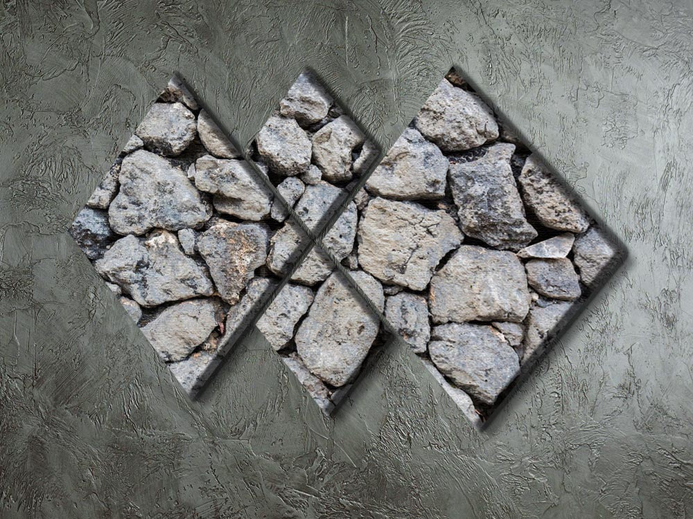 Rock wall texture 4 Square Multi Panel Canvas - Canvas Art Rocks - 2