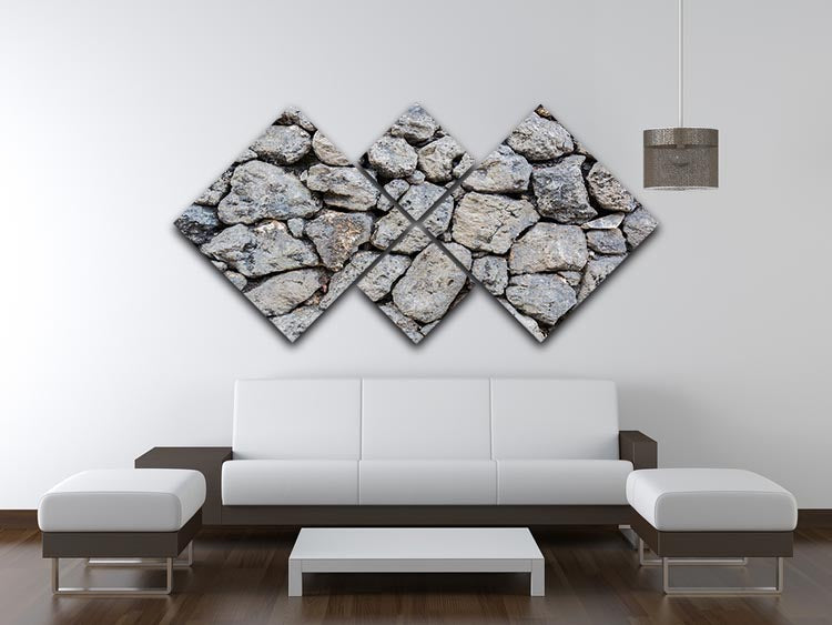 Rock wall texture 4 Square Multi Panel Canvas - Canvas Art Rocks - 3