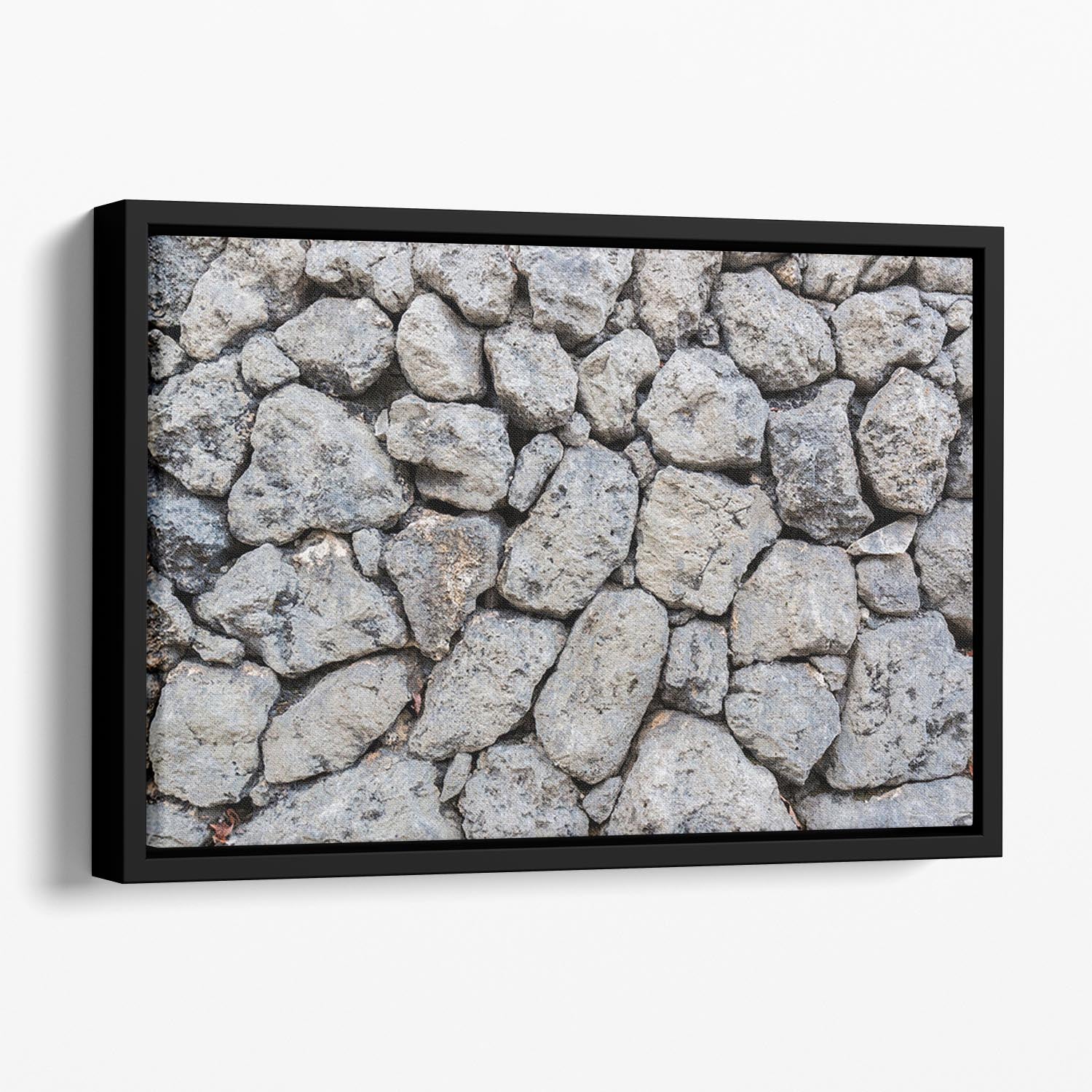 Rock wall texture Floating Framed Canvas - Canvas Art Rocks - 1