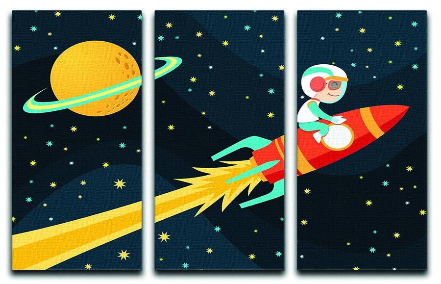 Rocket Boy 3 Split Panel Canvas Print - Canvas Art Rocks - 1