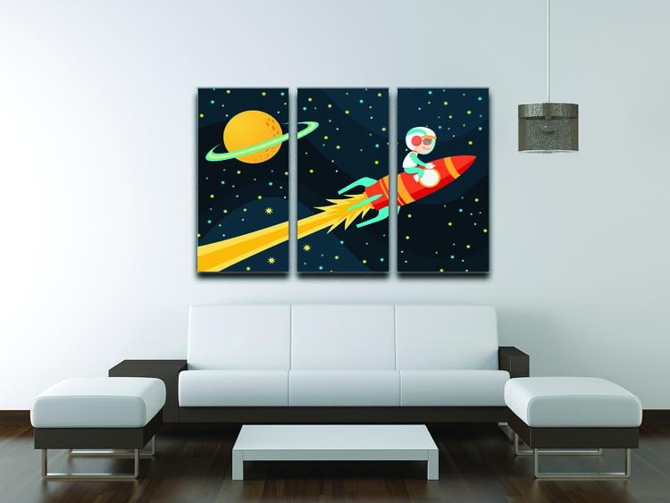 Rocket Boy 3 Split Panel Canvas Print - Canvas Art Rocks - 3