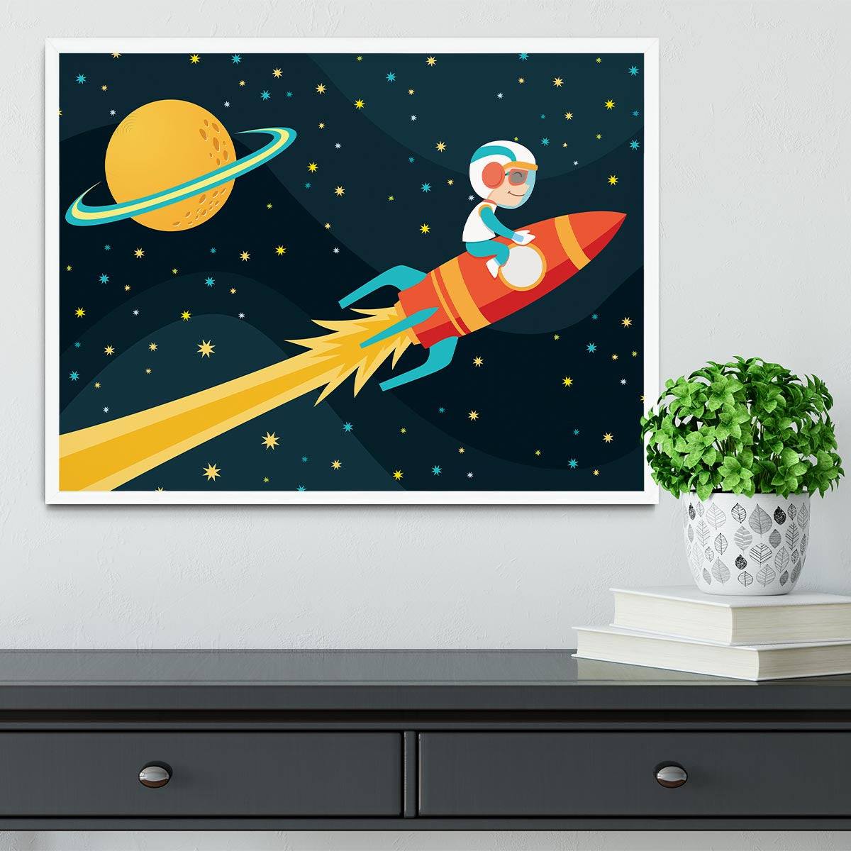 Rocket Boy Framed Print - Canvas Art Rocks -6