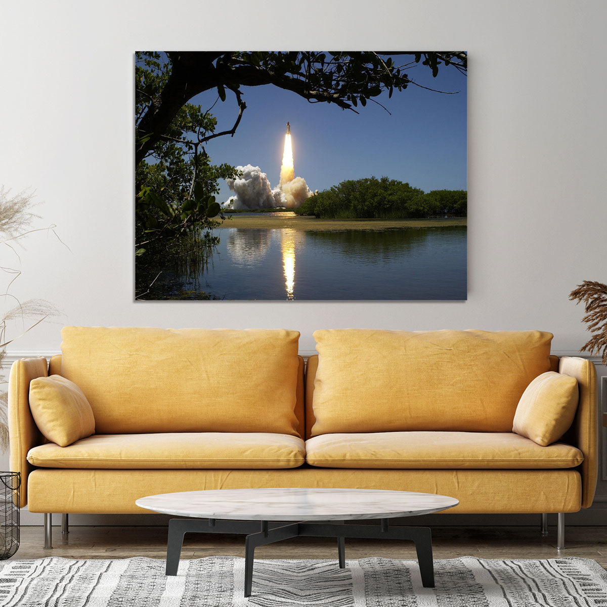 Rocket Over Lake Canvas Print or Poster - Canvas Art Rocks - 4