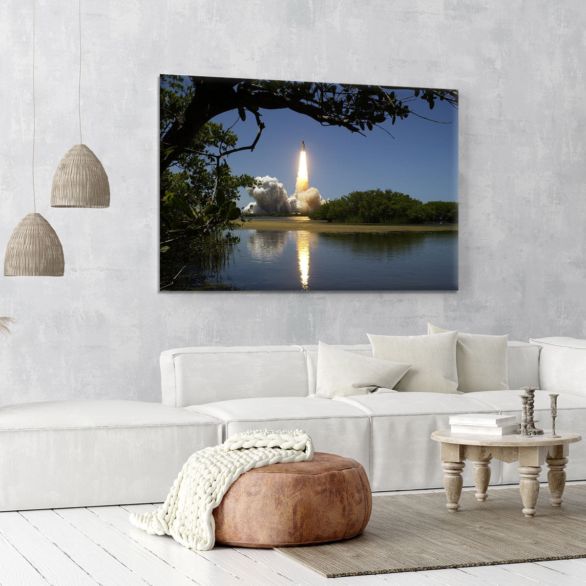 Rocket Over Lake Canvas Print or Poster - Canvas Art Rocks - 6