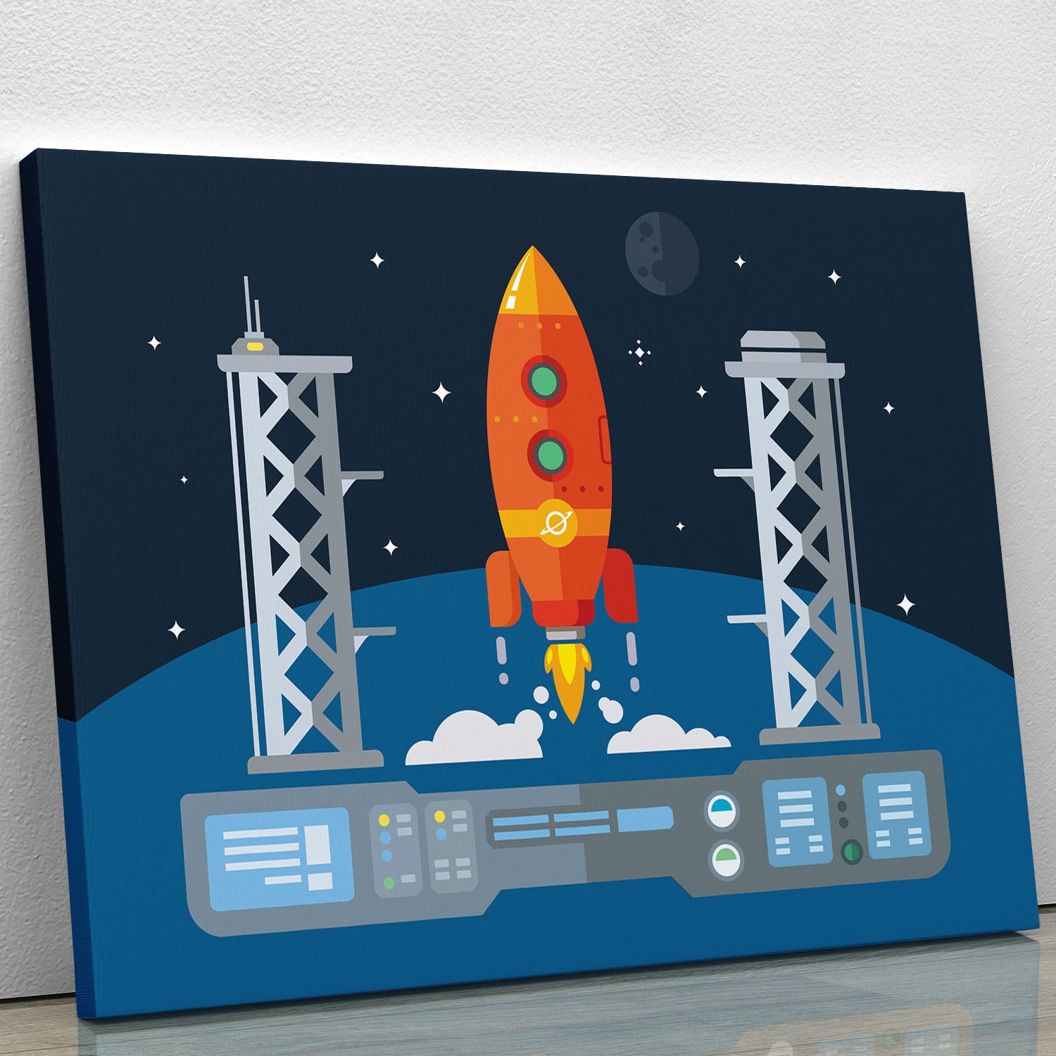 Rocket Startup Flat Desing Concept Canvas Print or Poster - Canvas Art Rocks - 1