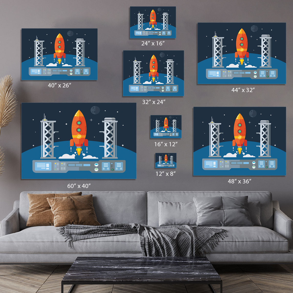 Rocket Startup Flat Desing Concept Canvas Print or Poster - Canvas Art Rocks - 7