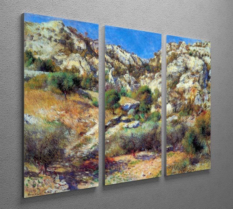 Rocks at LEstage by Renoir 3 Split Panel Canvas Print - Canvas Art Rocks - 2