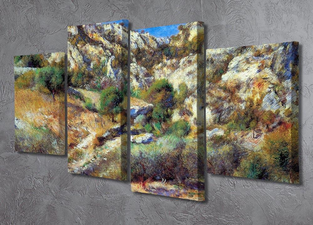 Rocks at LEstage by Renoir 4 Split Panel Canvas - Canvas Art Rocks - 2