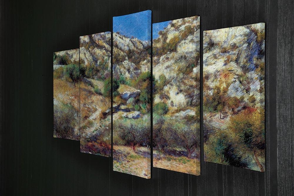 Rocks at LEstage by Renoir 5 Split Panel Canvas - Canvas Art Rocks - 2