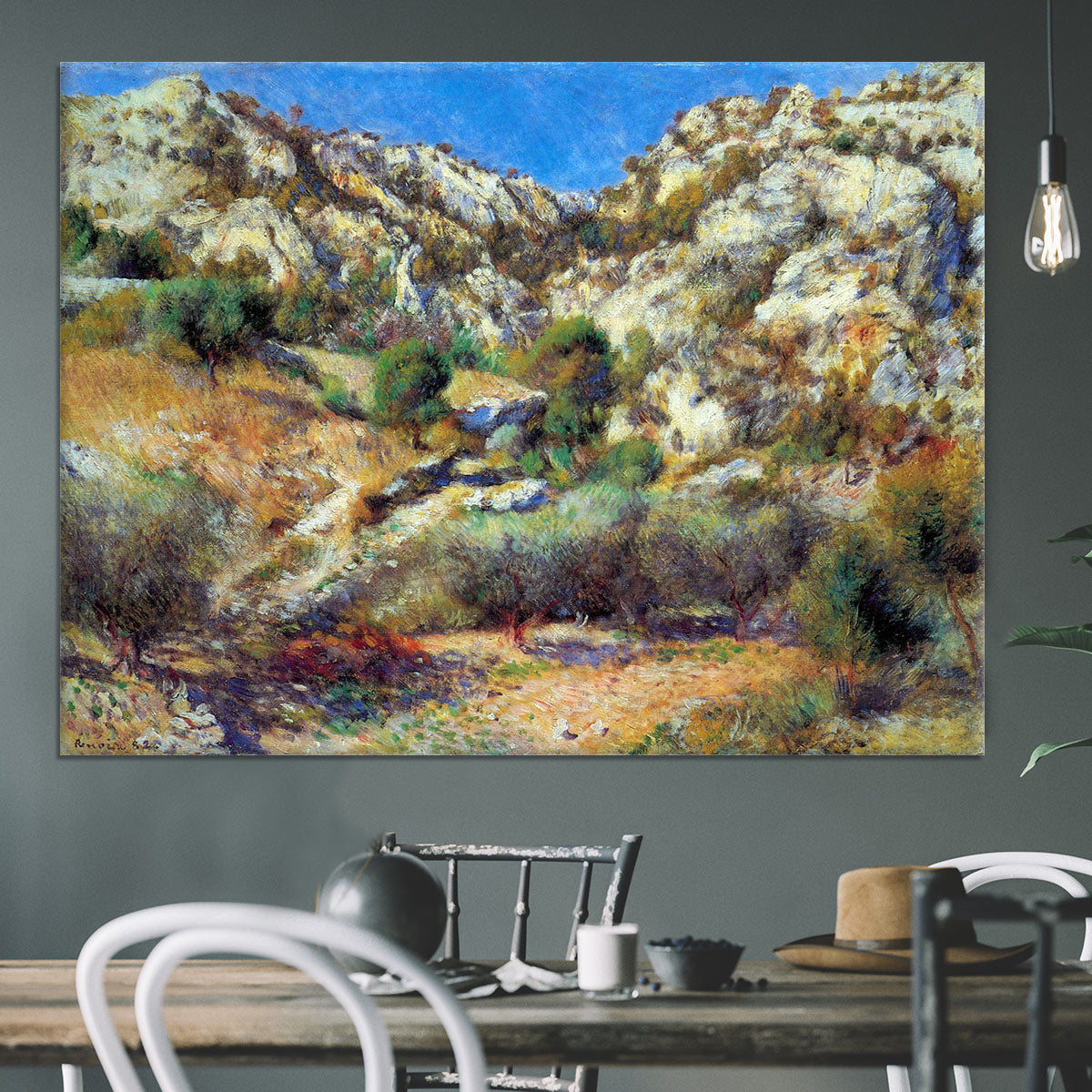 Rocks at LEstage by Renoir Canvas Print or Poster - Canvas Art Rocks - 3