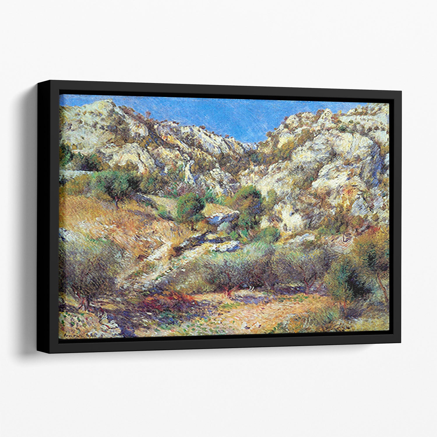 Rocks at LEstage by Renoir Floating Framed Canvas
