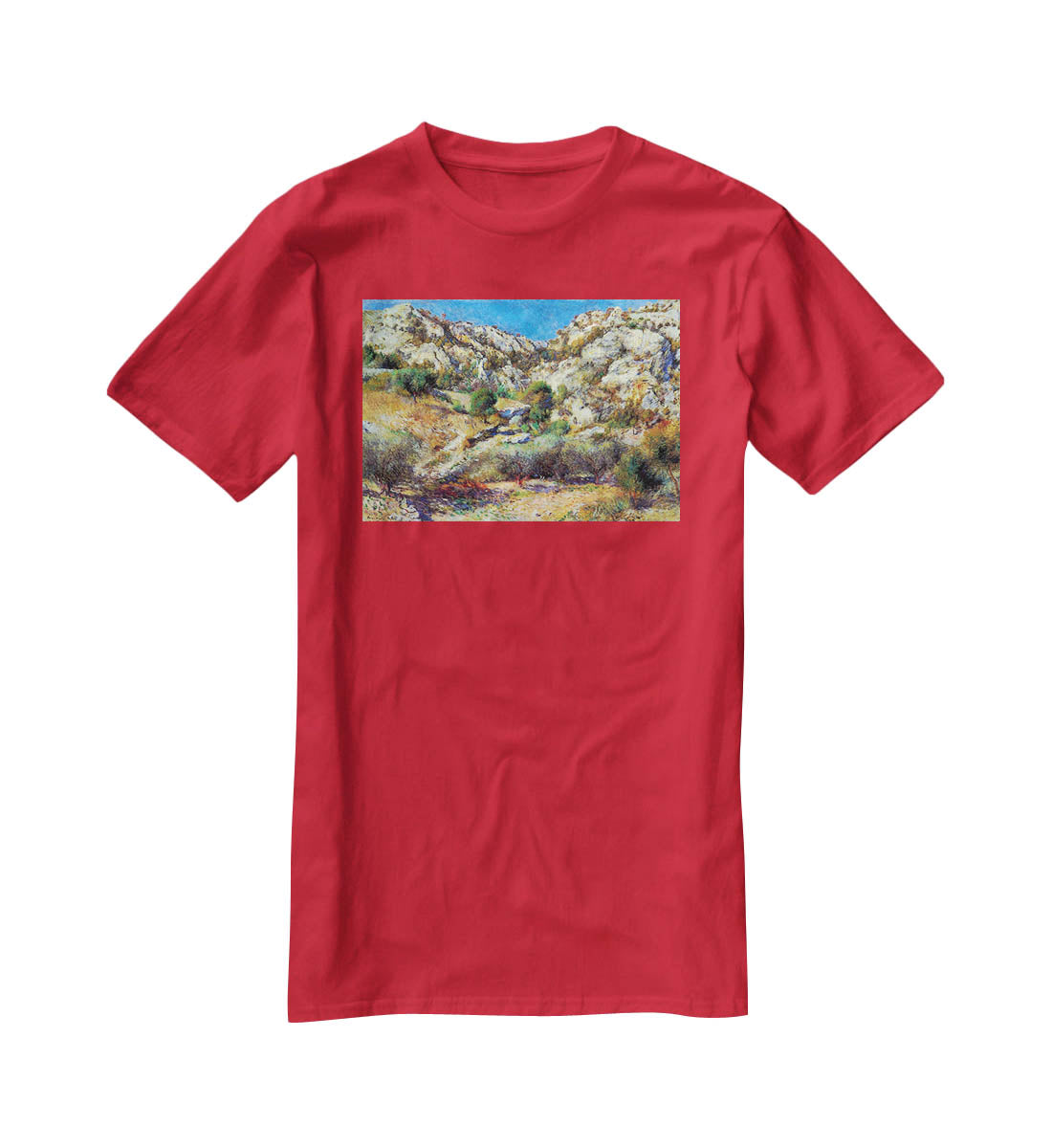 Rocks at LEstage by Renoir T-Shirt - Canvas Art Rocks - 4