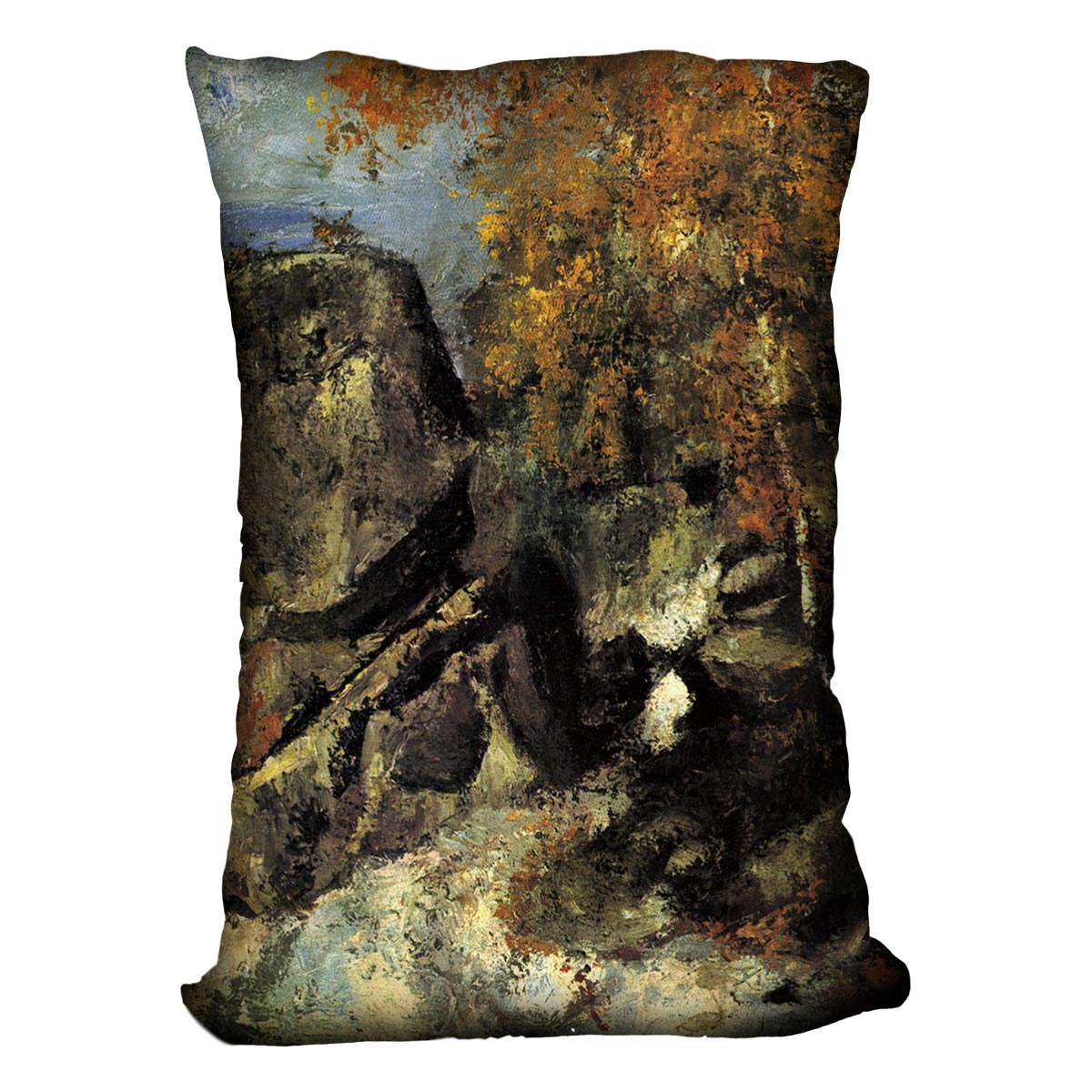 Rocks in Fountanbleu Forest by Cezanne Cushion