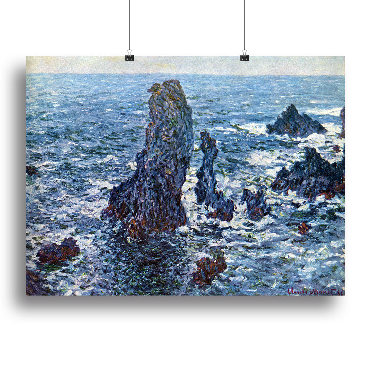 Rocks on Belle Ile The needles of Port Coton by Monet Canvas Print or Poster - Canvas Art Rocks - 2