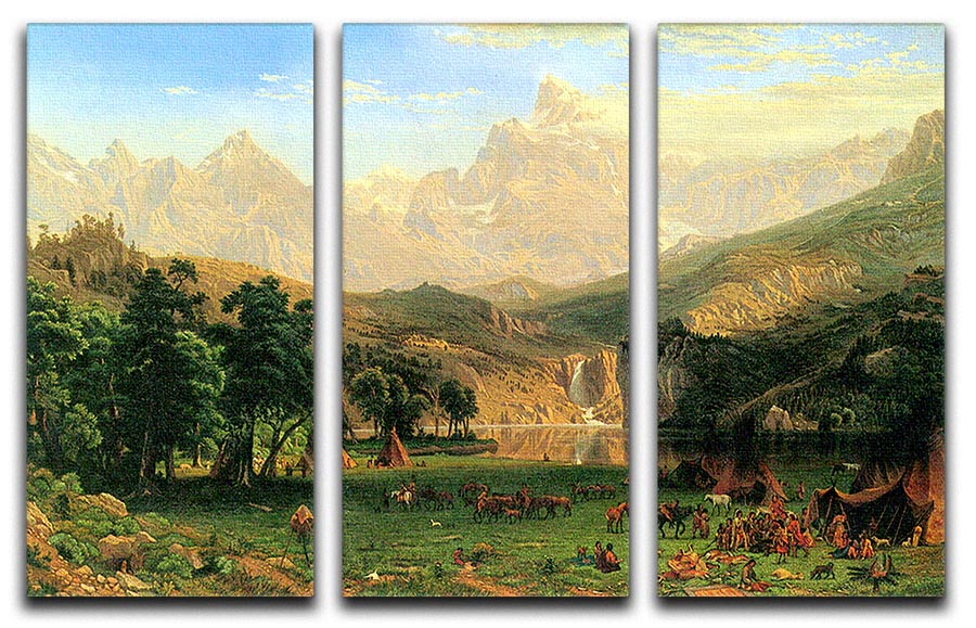 Rocky Montains at Lander's Peak by Bierstadt 3 Split Panel Canvas Print - Canvas Art Rocks - 1