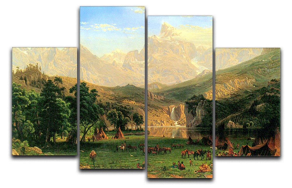 Rocky Montains at Lander's Peak by Bierstadt 4 Split Panel Canvas - Canvas Art Rocks - 1