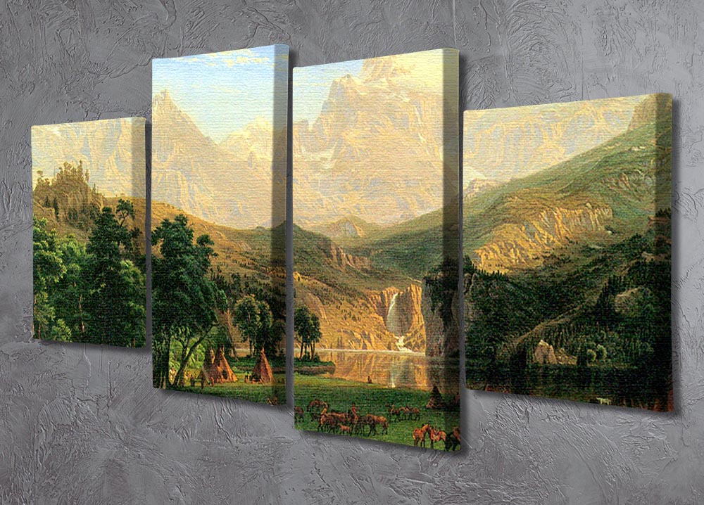 Rocky Montains at Lander's Peak by Bierstadt 4 Split Panel Canvas - Canvas Art Rocks - 2