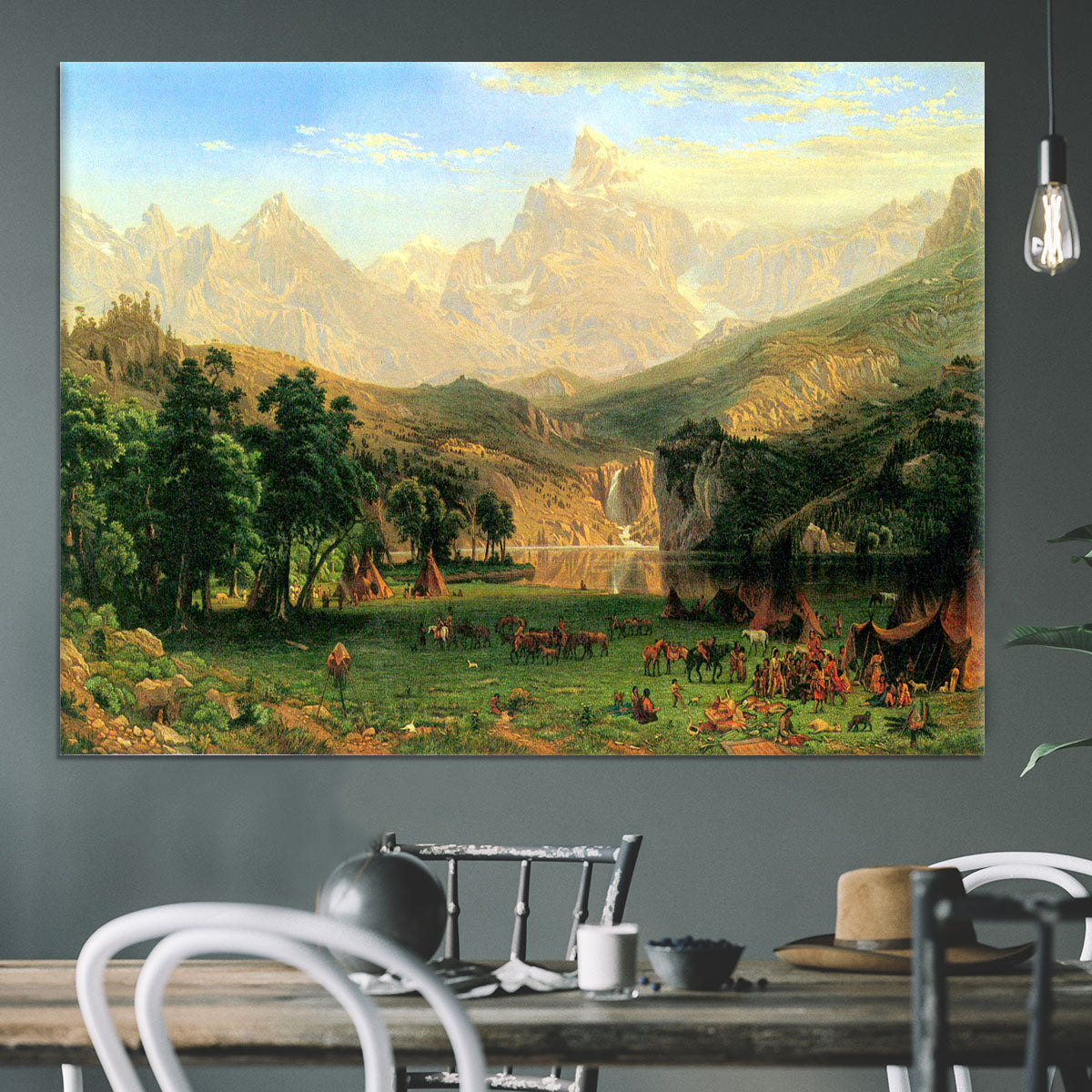 Rocky Montains at Lander's Peak by Bierstadt Canvas Print or Poster - Canvas Art Rocks - 3