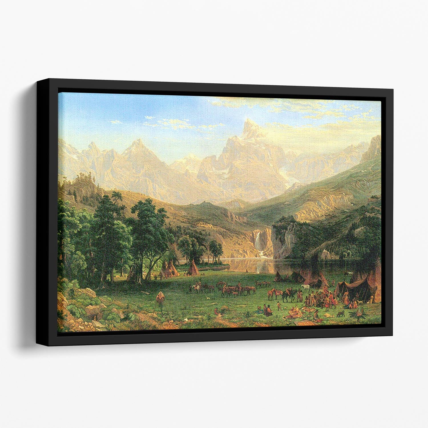 Rocky Montains at Lander's Peak by Bierstadt Floating Framed Canvas - Canvas Art Rocks - 1