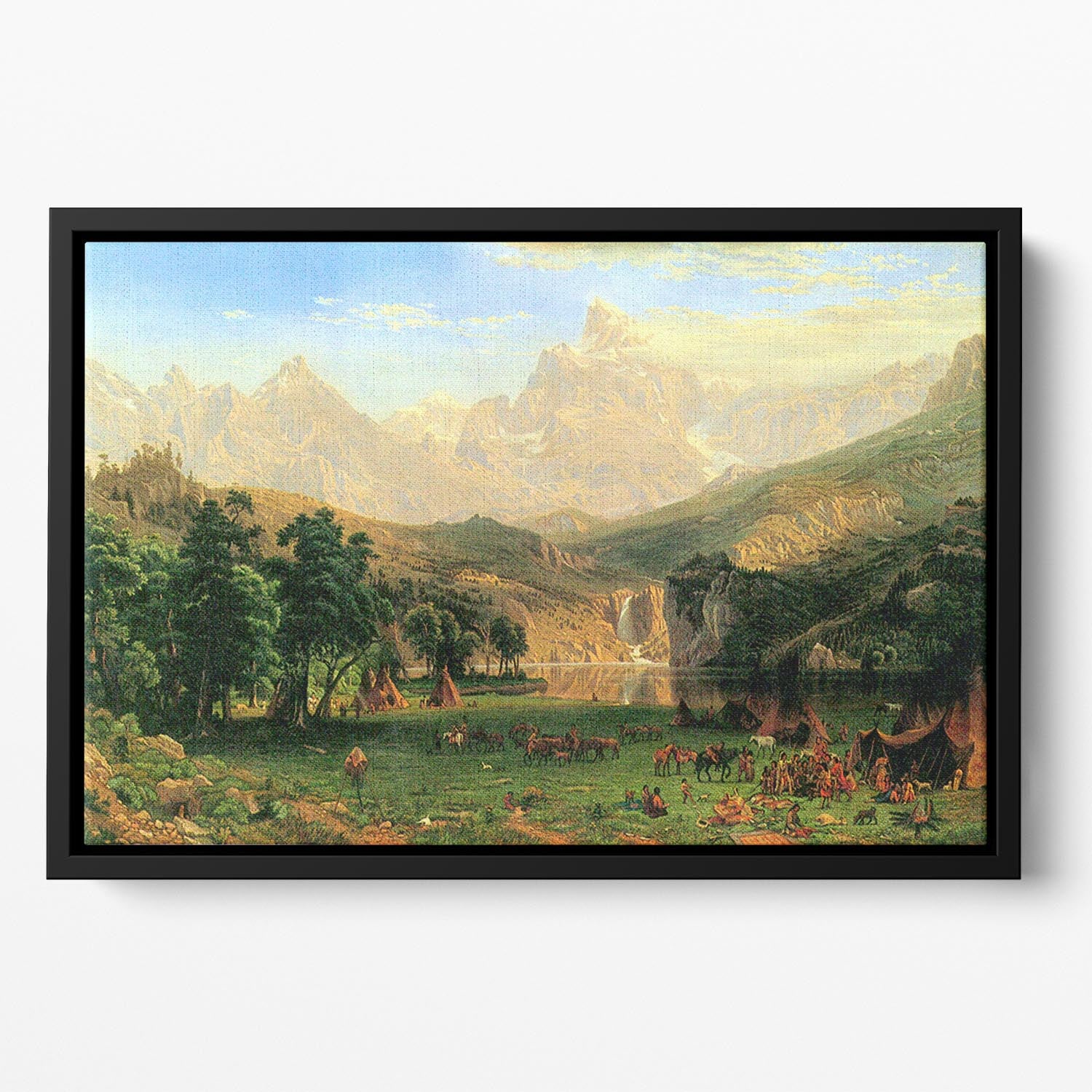 Rocky Montains at Lander's Peak by Bierstadt Floating Framed Canvas - Canvas Art Rocks - 2