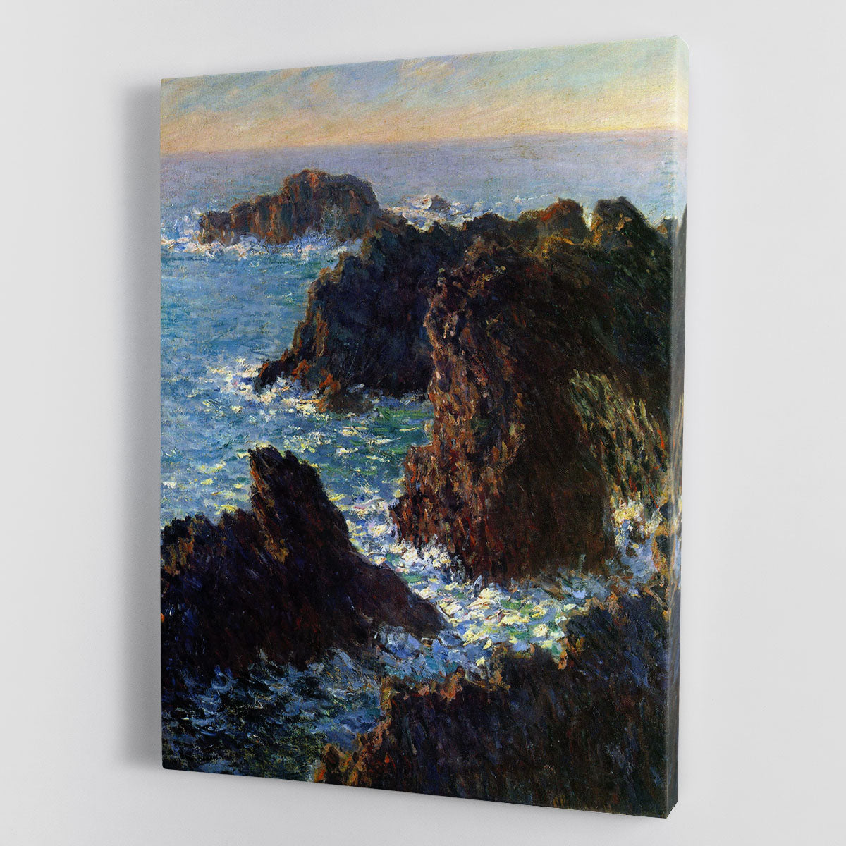 Rocky peaks at the Belle Ile by Monet Canvas Print or Poster - Canvas Art Rocks - 1