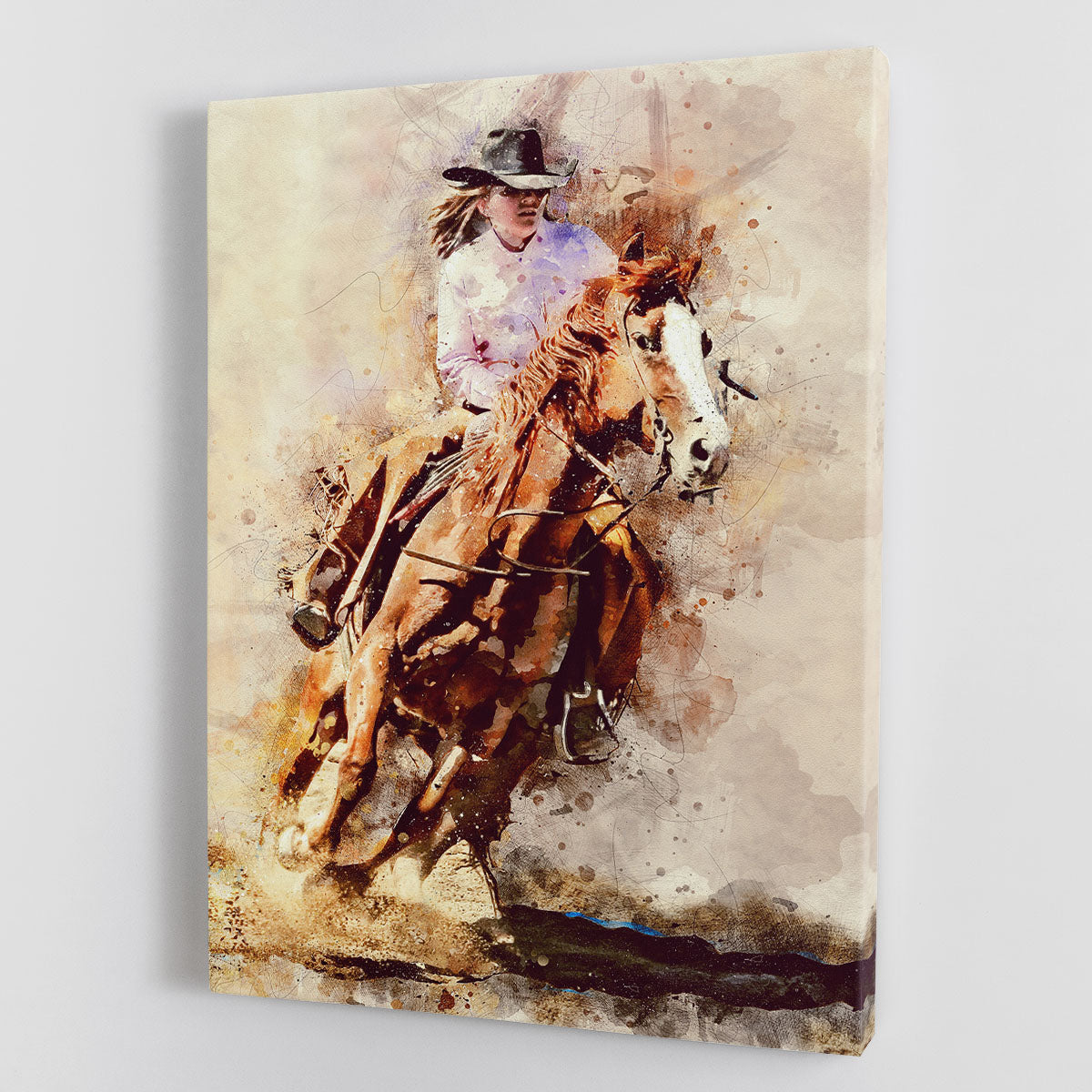 Rodeo Painting Canvas Print or Poster - Canvas Art Rocks - 1