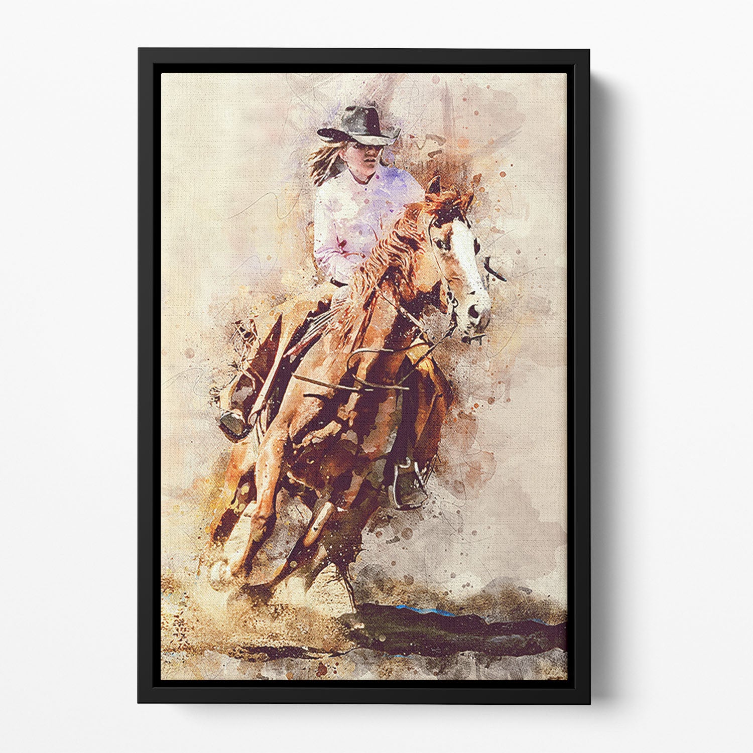 Rodeo Painting Floating Framed Canvas