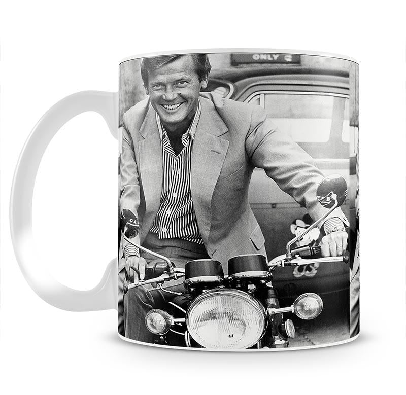 Roger Moore on a motorbike Mug - Canvas Art Rocks - 1