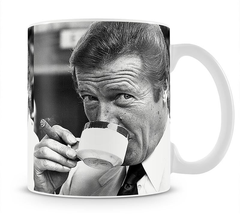 Roger Moore with coffee and a cigar Mug - Canvas Art Rocks - 1