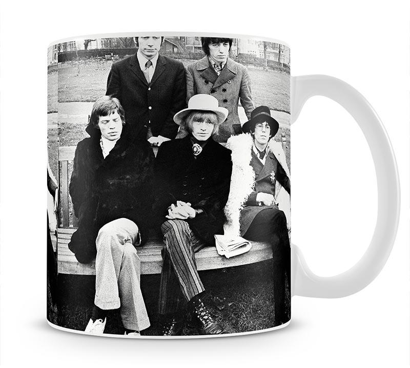 Rolling Stones on a bench Mug - Canvas Art Rocks - 1