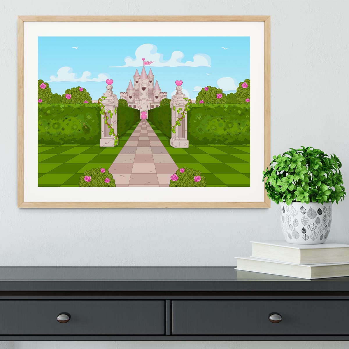 Romantic Castle Landscape Framed Print - Canvas Art Rocks - 3