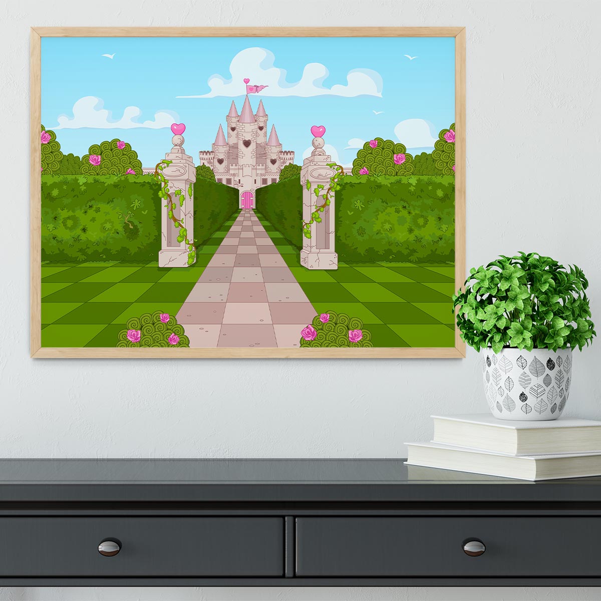 Romantic Castle Landscape Framed Print - Canvas Art Rocks - 4