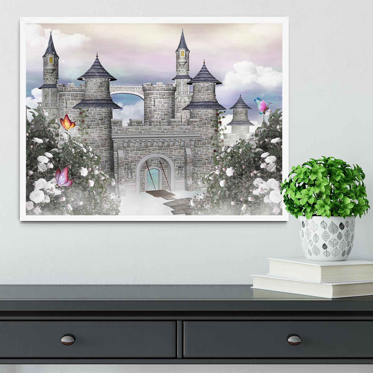 Romantic castle Framed Print - Canvas Art Rocks -6