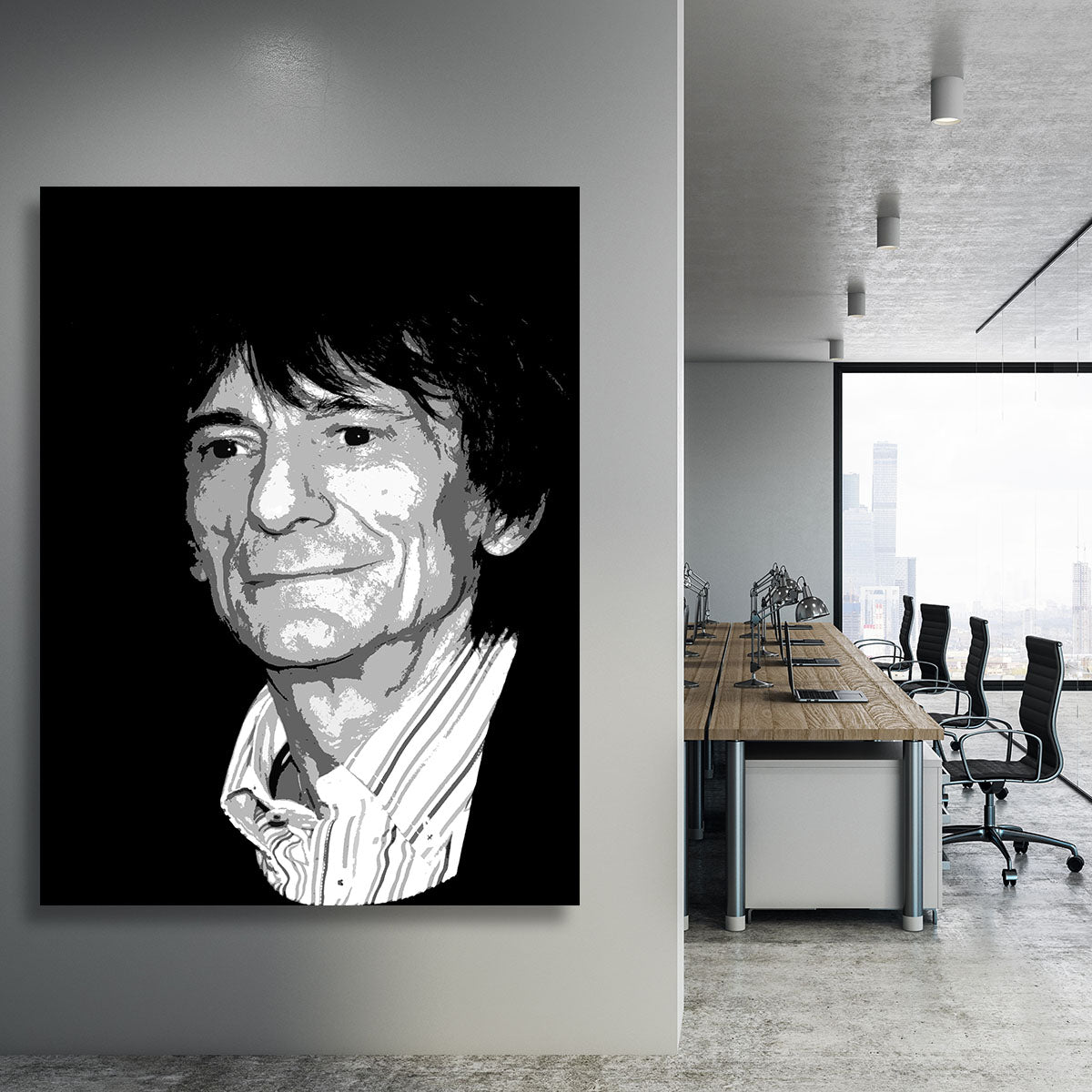 Ronnie Wood The Rolling Stones Pop Art Canvas Print or Poster - Canvas Art Rocks - 3