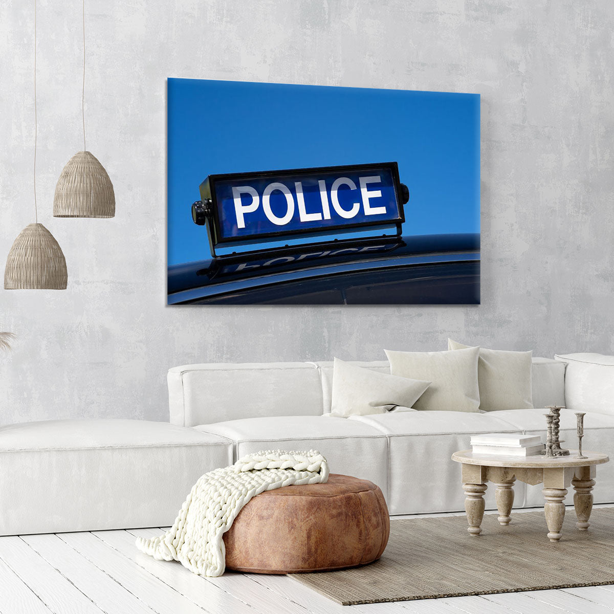 Rooftop sign on a vintage british police car Canvas Print or Poster - Canvas Art Rocks - 6