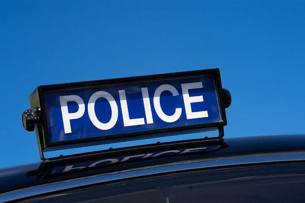 Rooftop sign on a vintage british police car Wall Mural Wallpaper - Canvas Art Rocks - 1
