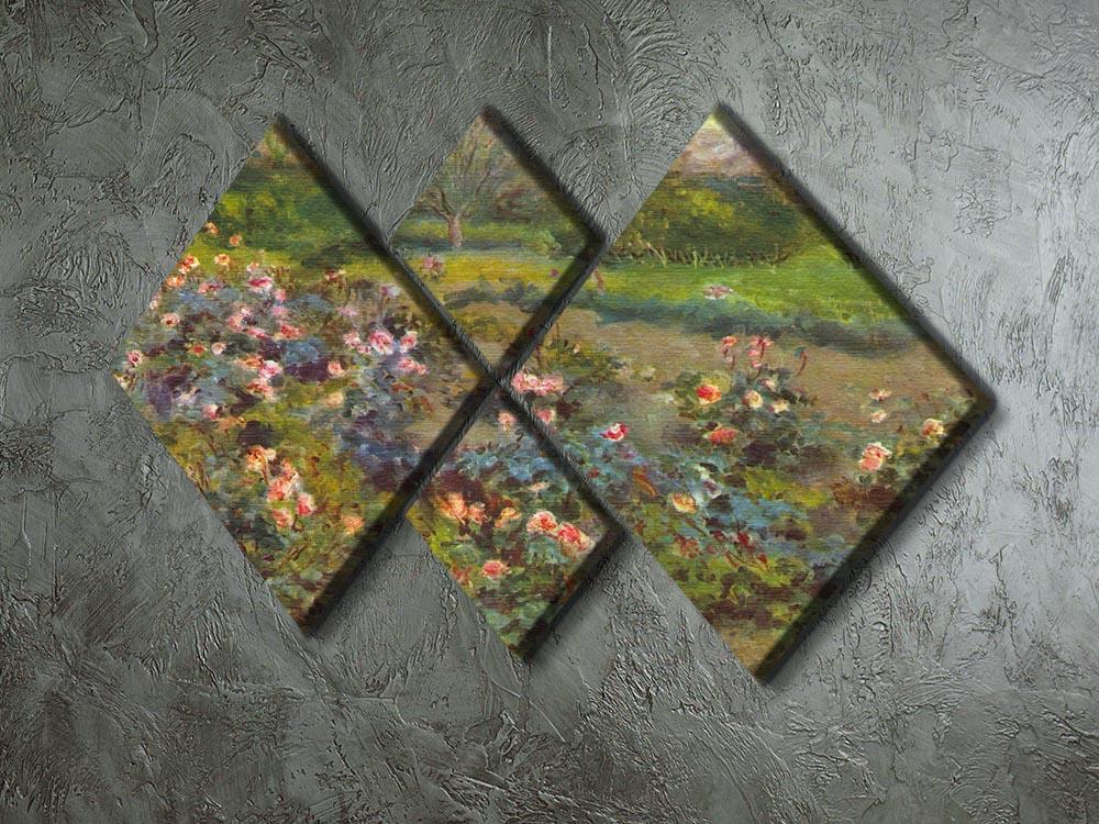 Rose Garden by Renoir 4 Square Multi Panel Canvas - Canvas Art Rocks - 2