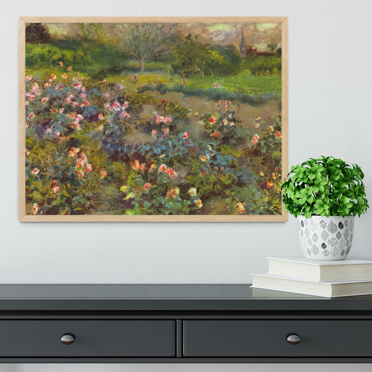 Rose Garden by Renoir Framed Print - Canvas Art Rocks - 4