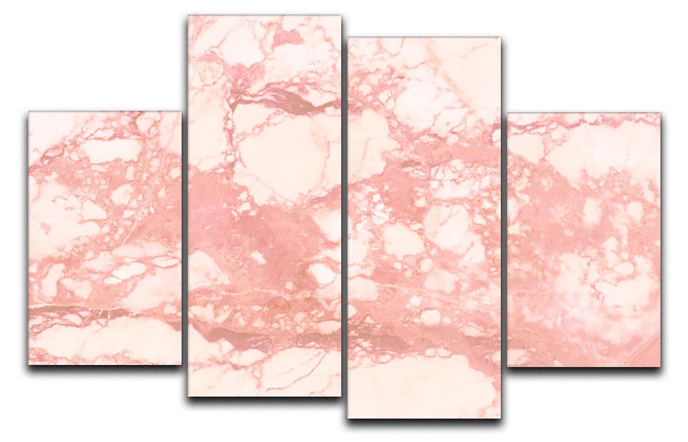 Rose Gold Marble 4 Split Panel Canvas - Canvas Art Rocks - 1